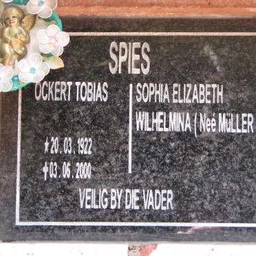 SPIES Ockert Tobias 1922-2000 &amp; Sophia Elizabeth Wilhelmina MULLER