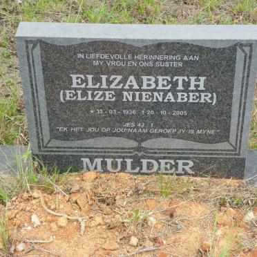 MULDER Elizabeth nee NIENABER 1936-2005