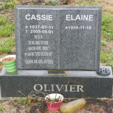 OLIVIER Cassie 1937-2005 &amp; Elaine 1934-