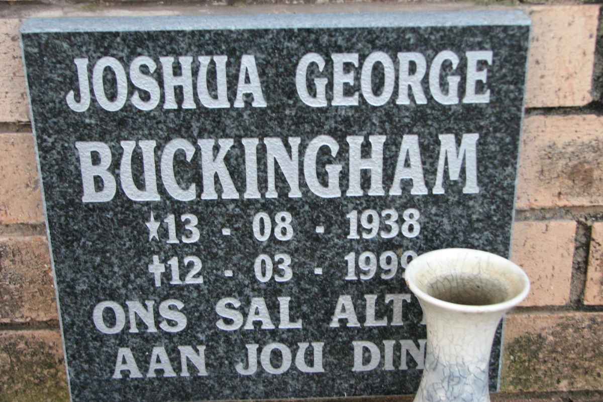 BUCKINGHAM Joshua George 1938-1999