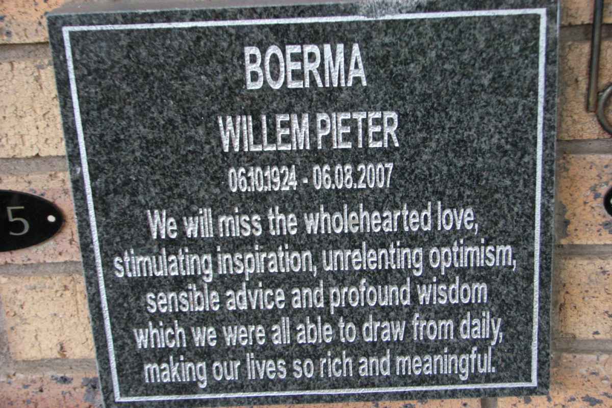 BOERMA Willem Pieter 1924-2007