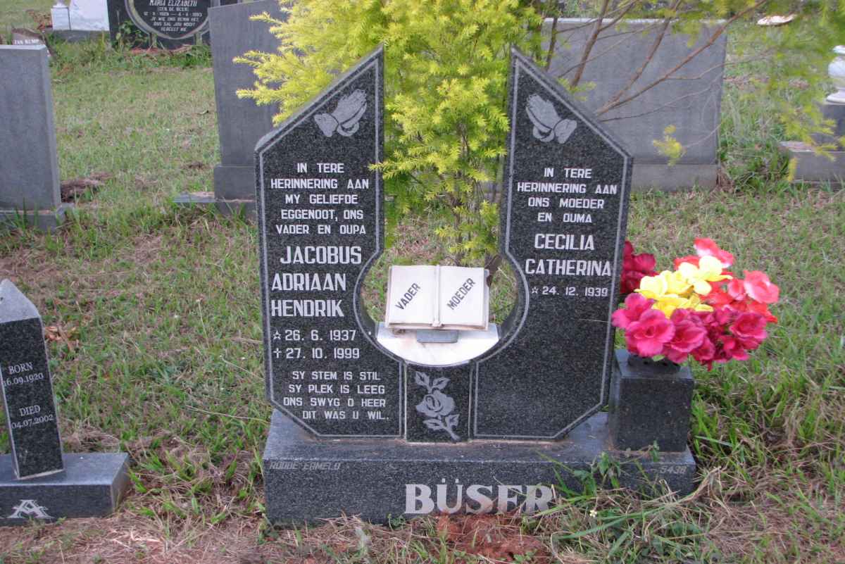 BÜSER Jacobus Adriaan Hendrik 1937-1999 &amp; Cecilia Catherina 1939-