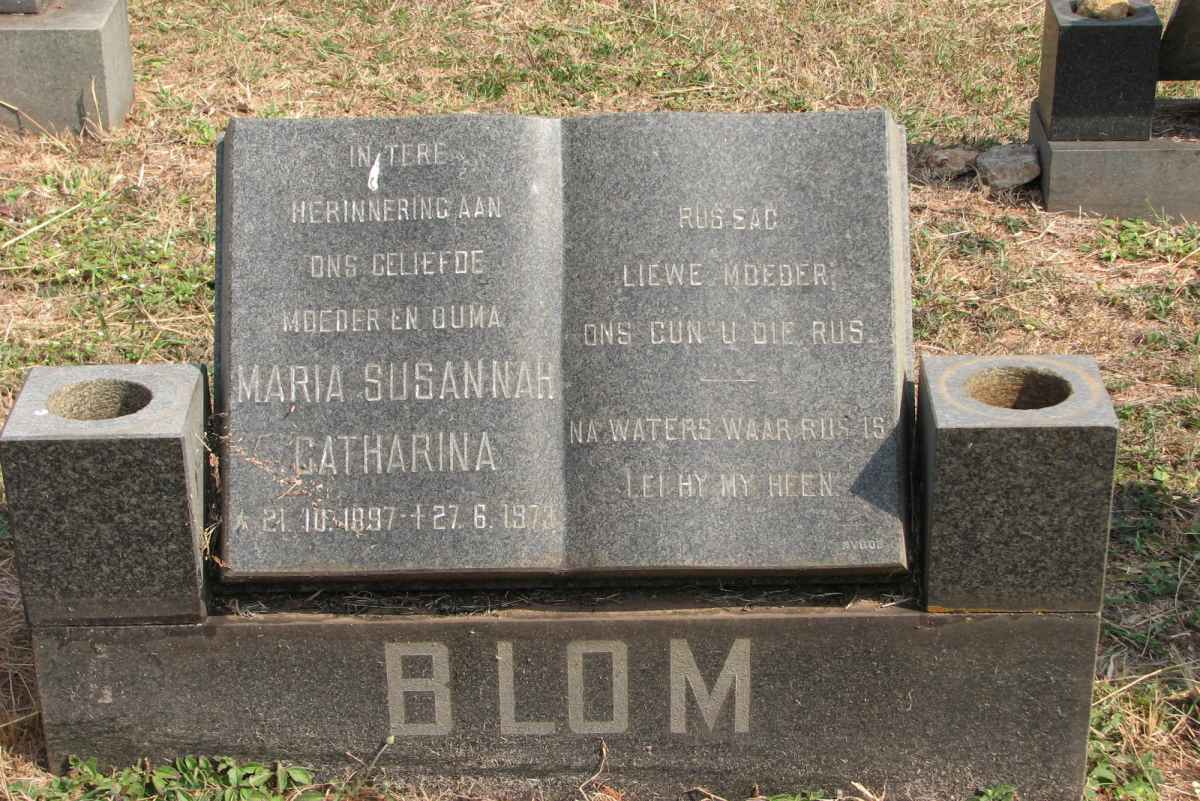 BLOM Maria Susannah Catharina 1897-1973