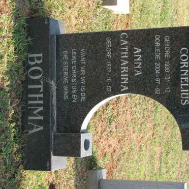 BOTHMA Christiaan Cornelius 1930-2004 &amp; Anna Catharina 1932-