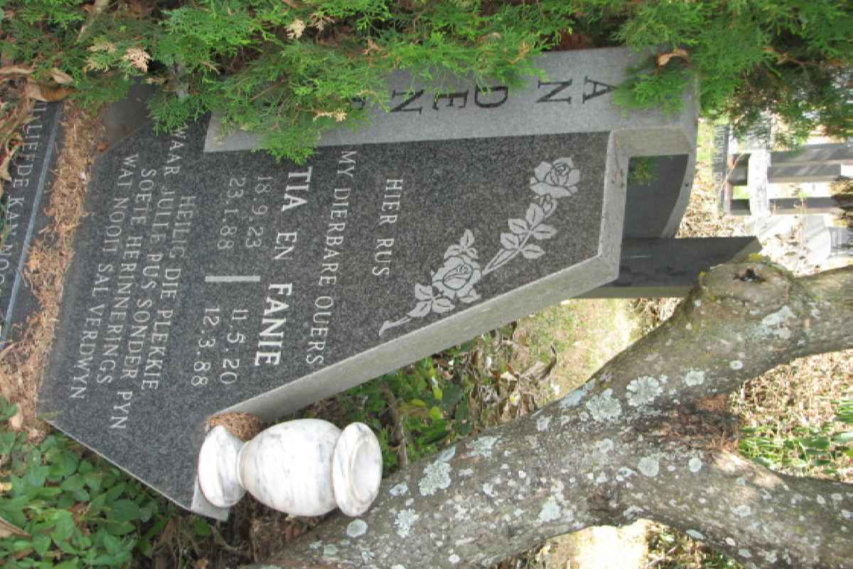 BERG Fanie, van den 1920-1988 &amp; Tia 1923-1988