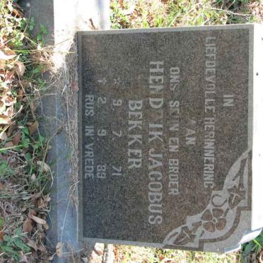 BEKKER Hendrik Jacobus 1971-1989