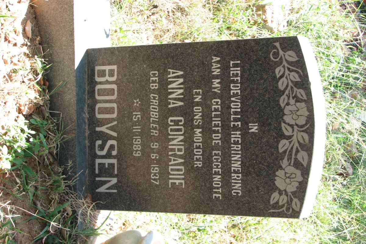 BOOYSEN Anna Conradie nee GROBLER 1937-1989