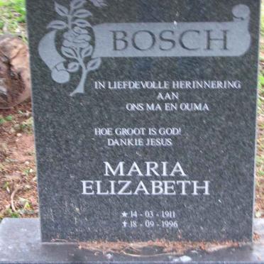 BOSCH Maria Elizabeth 1911-1996