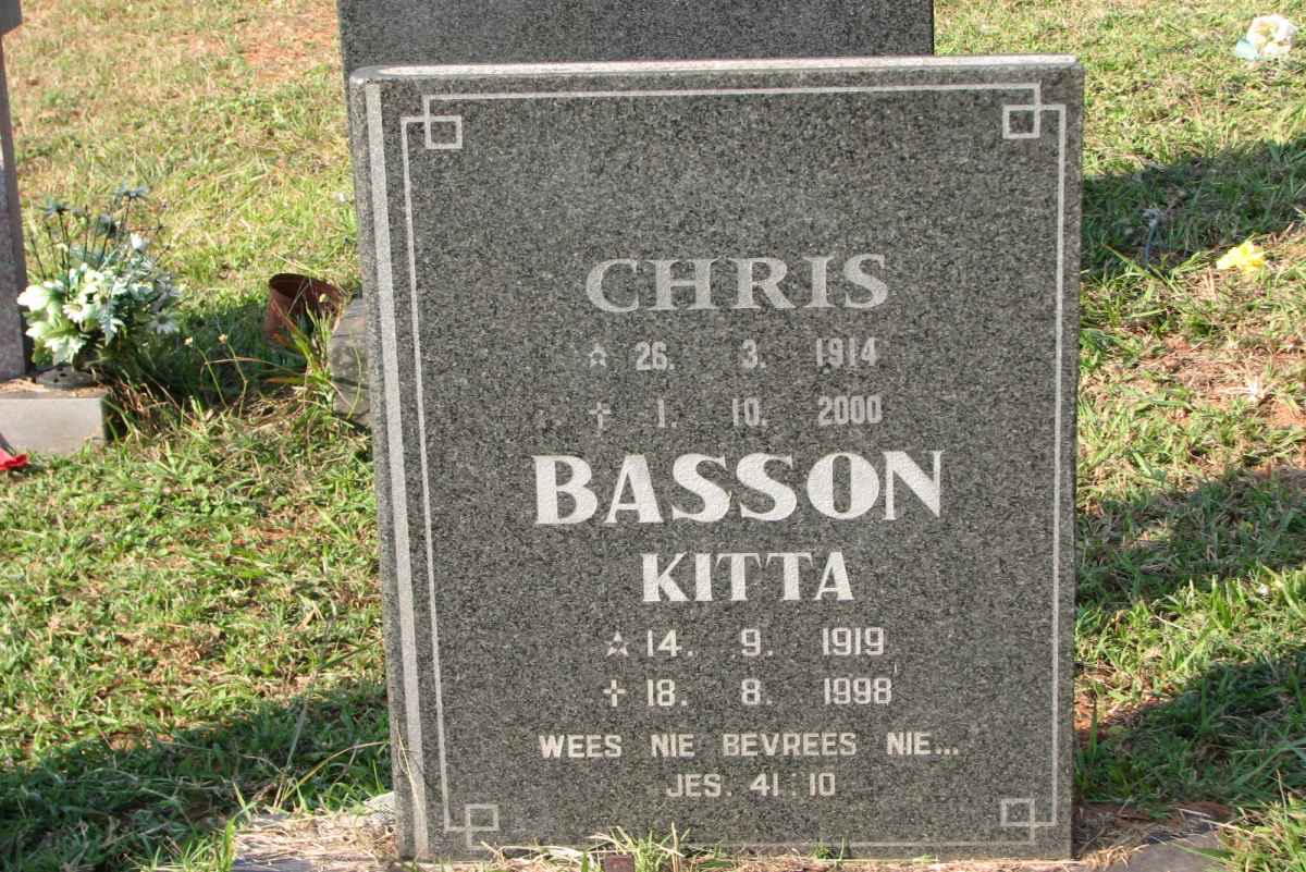 BASSON Chris 1914-2000 &amp; Kitta 1919-1998