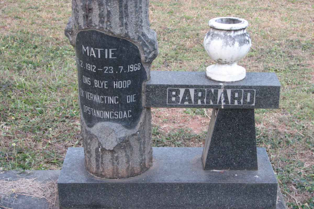 BARNARD Matie 1912-1968