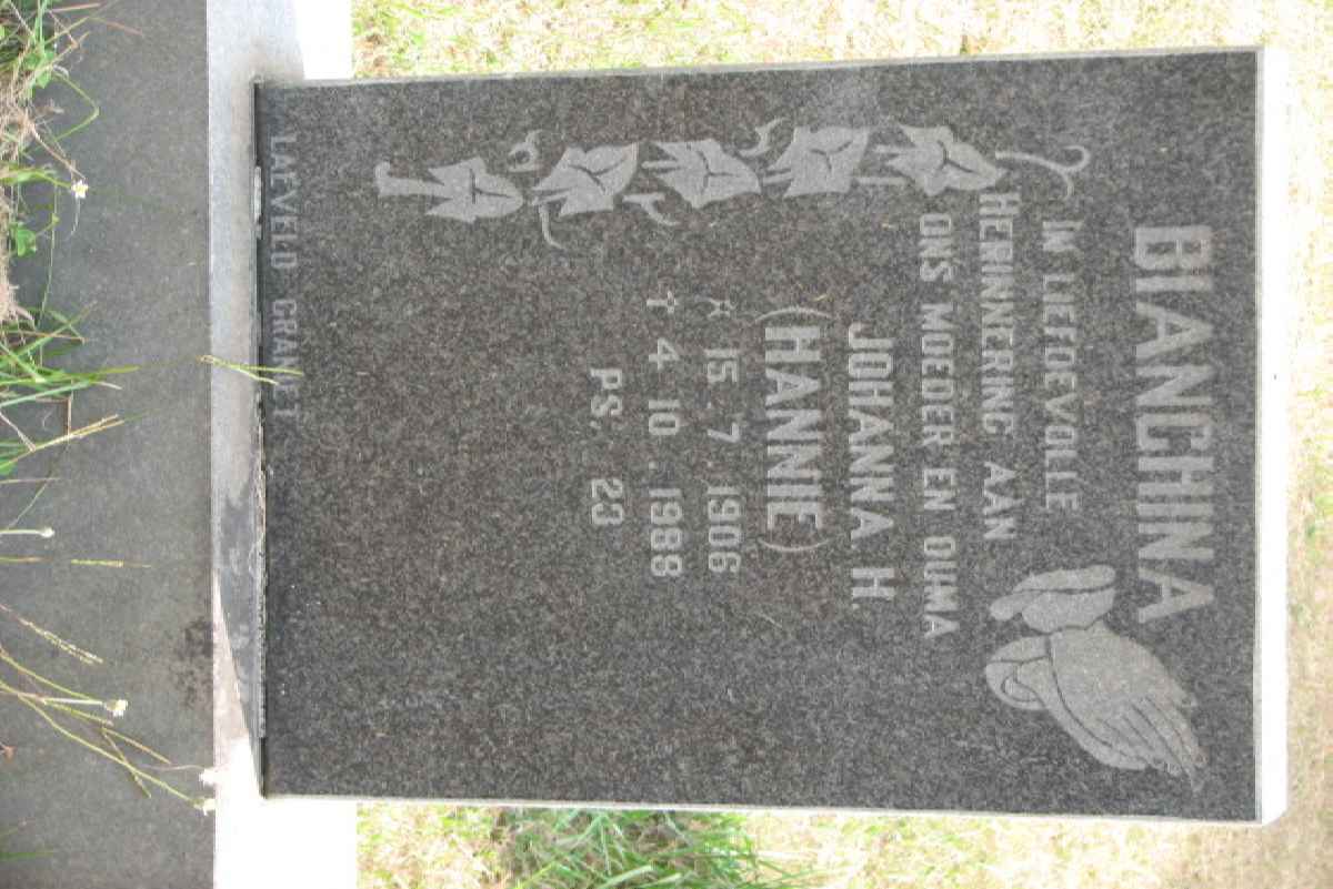 BIANCHINA Johanna H. 1906-1988