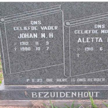 BEZUIDENHOUT Johan M.H. 1912-1990 &amp; Aletta E.F. 1918-