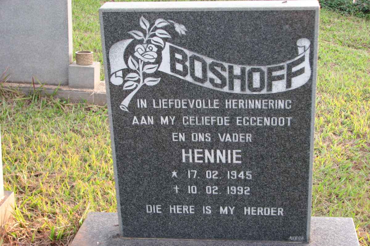 BOSHOFF Hennie 1945-1992
