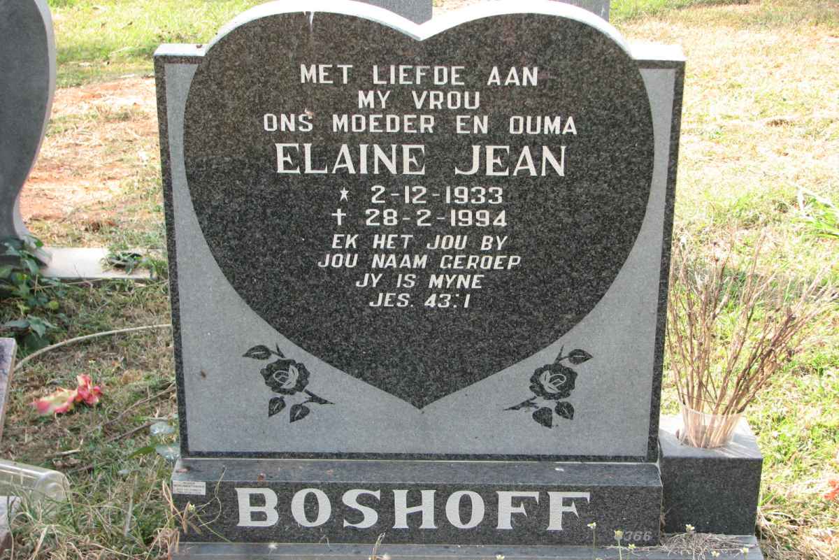 BOSHOFF Elaine Jean 1933-1994
