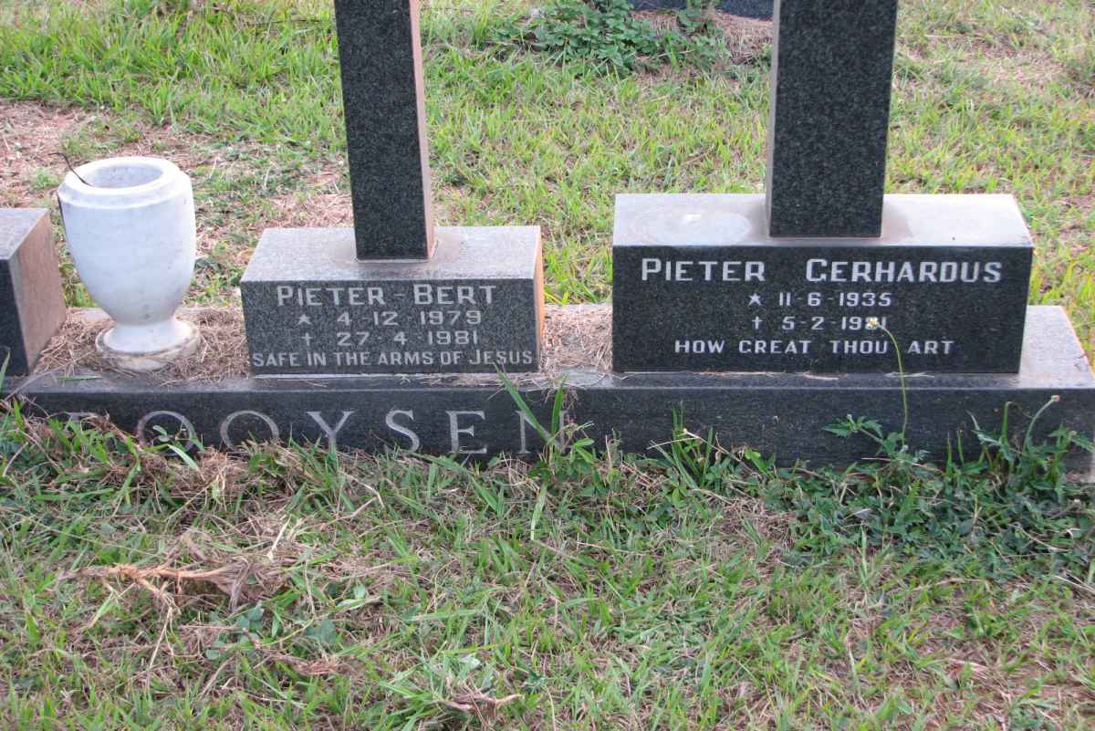 BOOYSEN Pieter Gerhardus 1935-19?1 :: BOOYSEN Pieter Bert 1979-1981