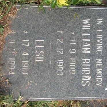 BURNS William 1909-1993 &amp; Elsie 1918-1994