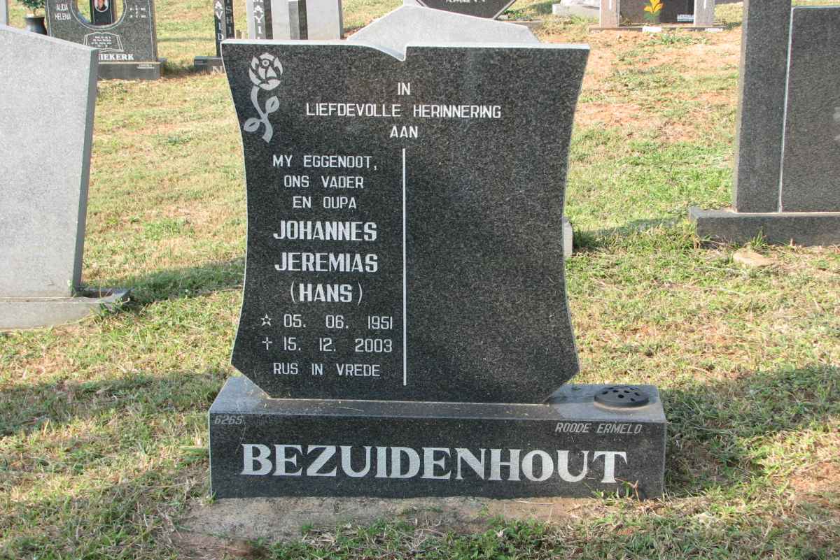 BEZUIDENHOUT Johannes Jeremias 1951-2003