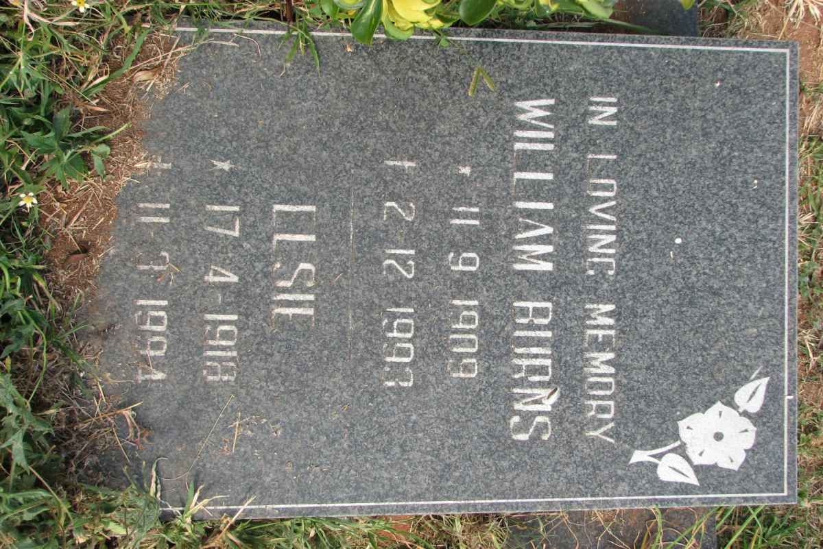 BURNS William 1909-1993 &amp; Elsie 1918-1994