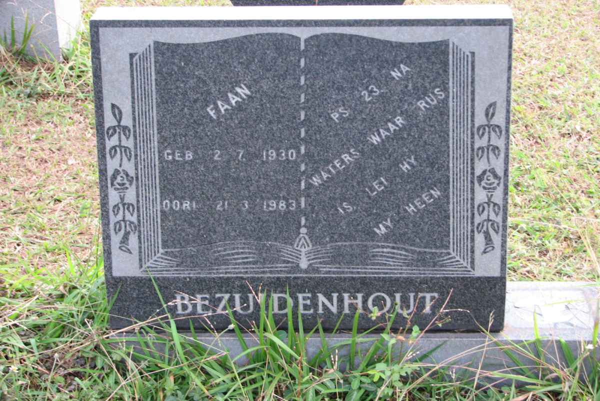 BEZUIDENHOUT Faan 1930-1983