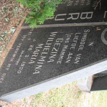 BRUIN Gezina Wilhelmina Maria, de 1930-1985