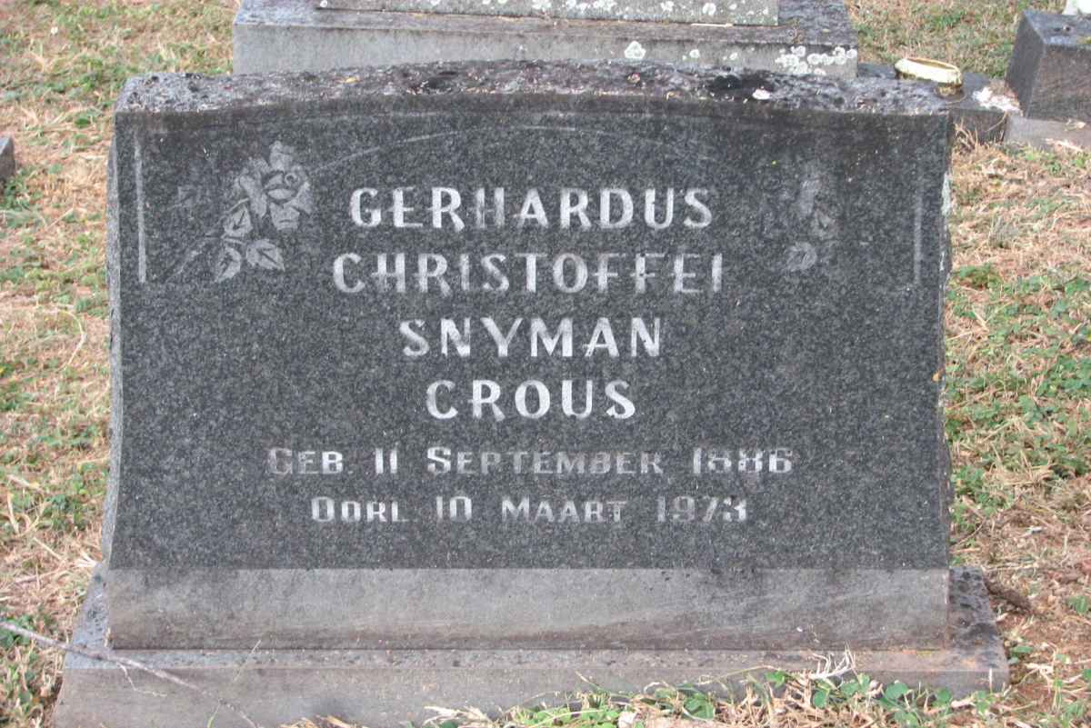 CROUS Gerhardus Christoffel Snyman 1886-1973
