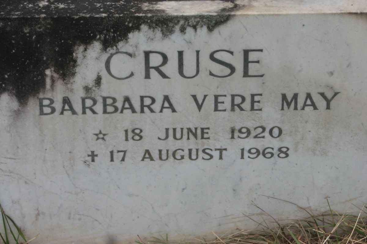 CRUSE Barbara Vere May 1920-1968