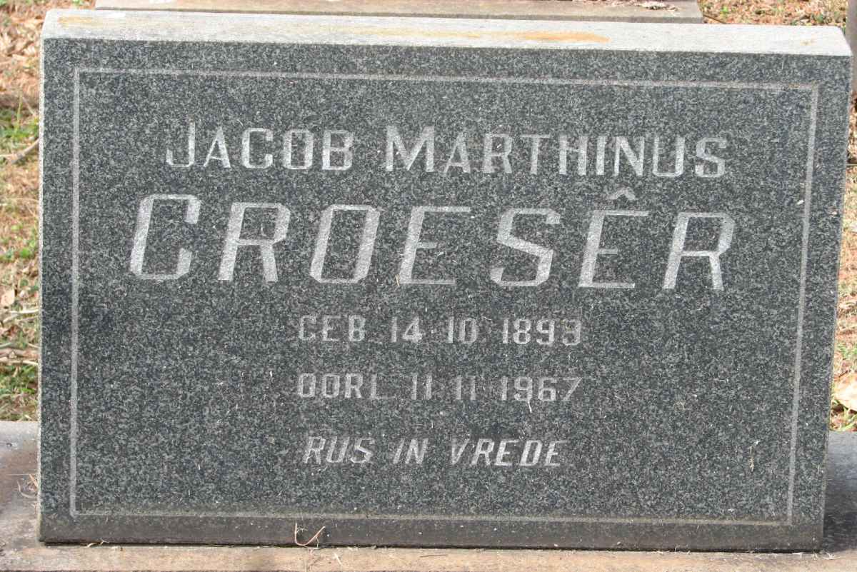 CROESÉR Jacob Marthinus 1893-1967