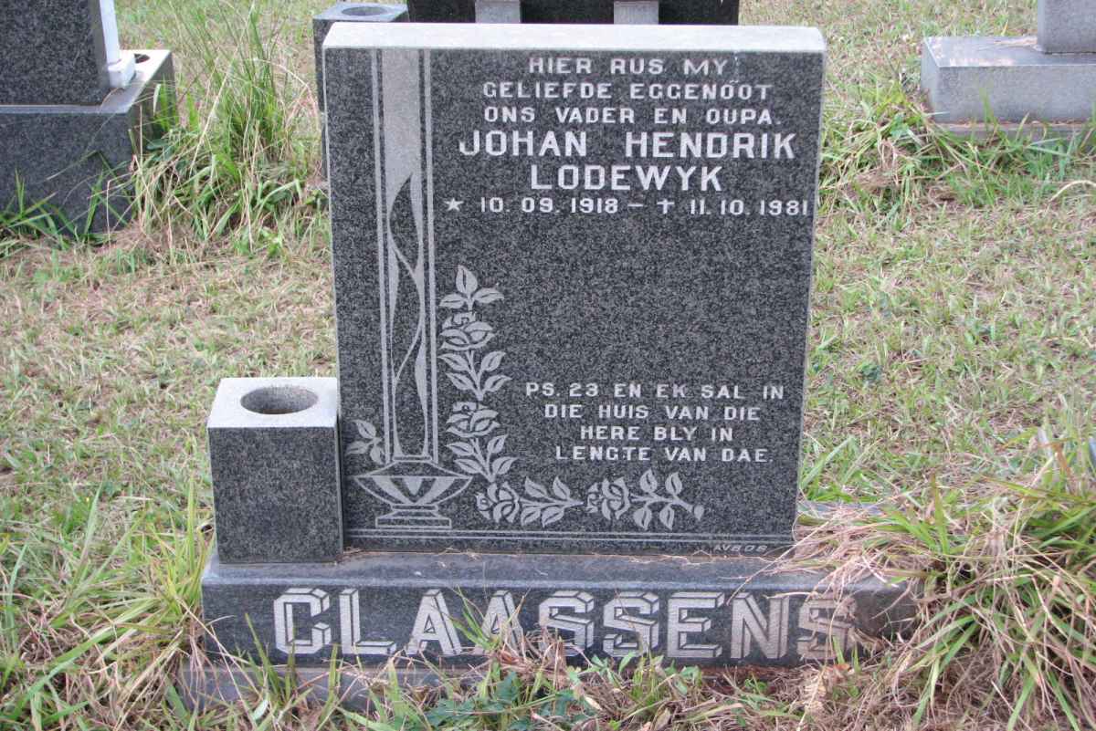 CLAASSENS Johan Hendrik Lodewyk 1918-1981