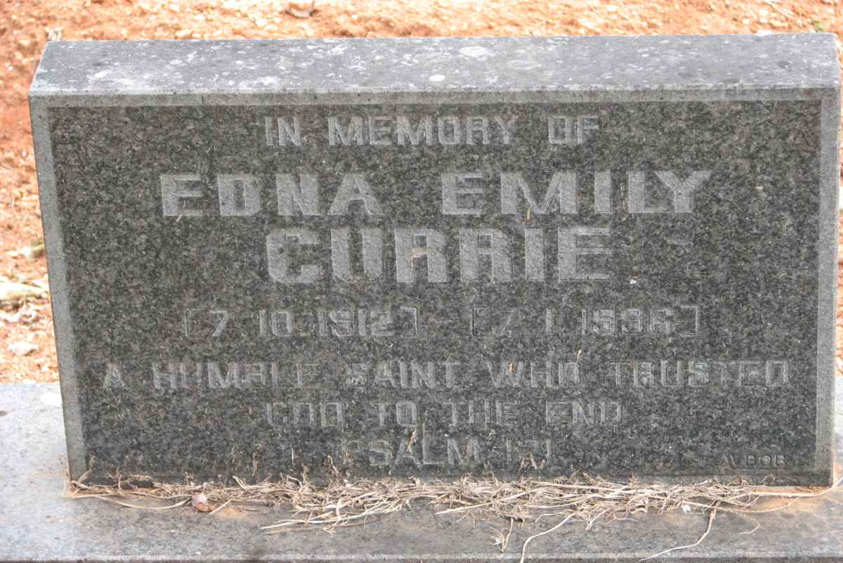 CURRIE Edna Emily 1912-1996