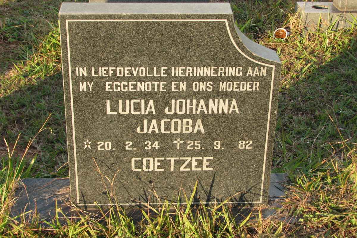COETZEE Lucia Johanna Jacoba 1934-1982