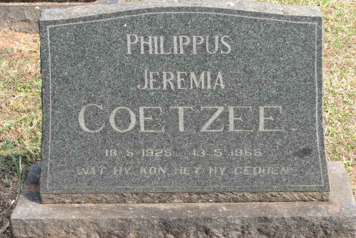 COETZEE Philippus Jeremia 1925-1965