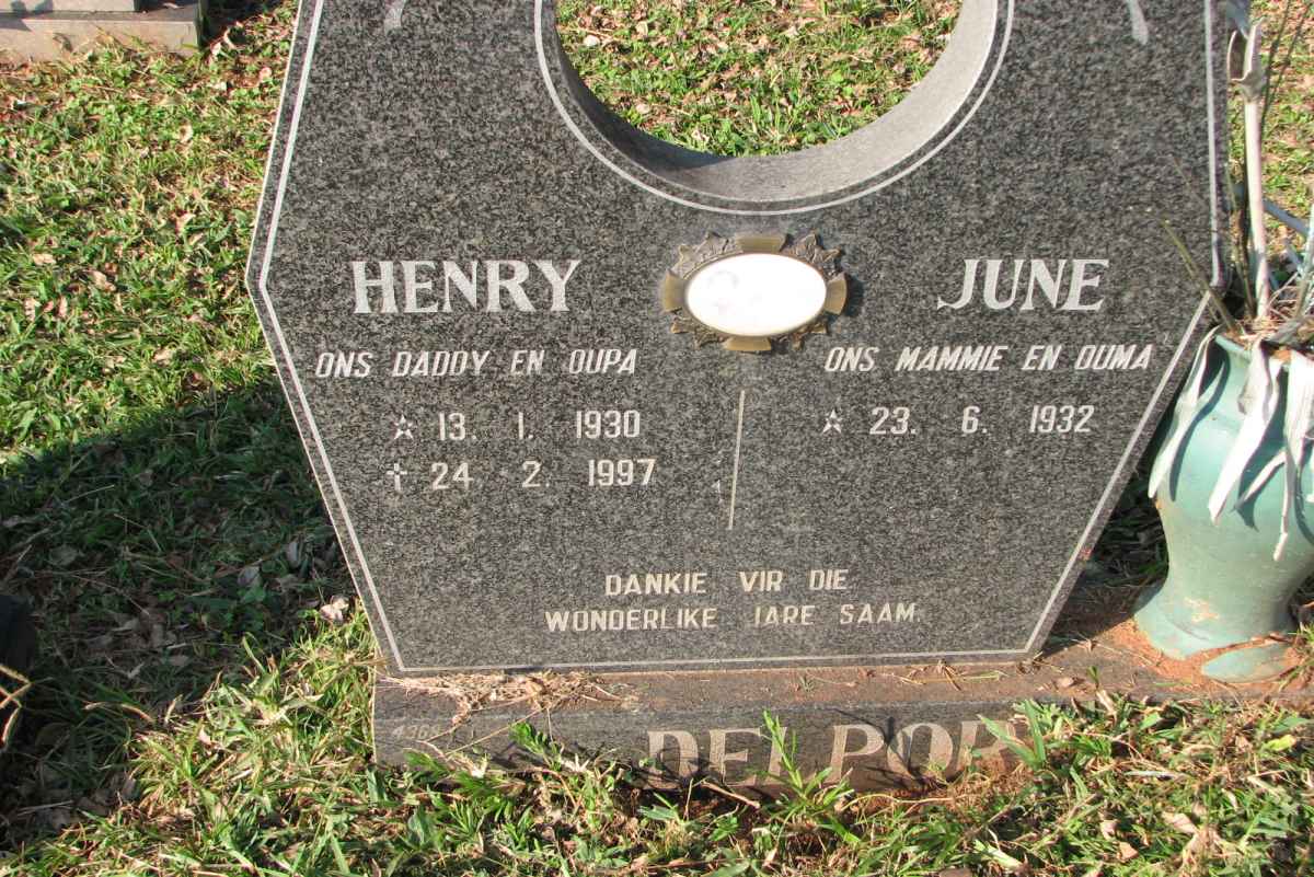 DELPORT Henry 1930-1997 &amp; June 1932-