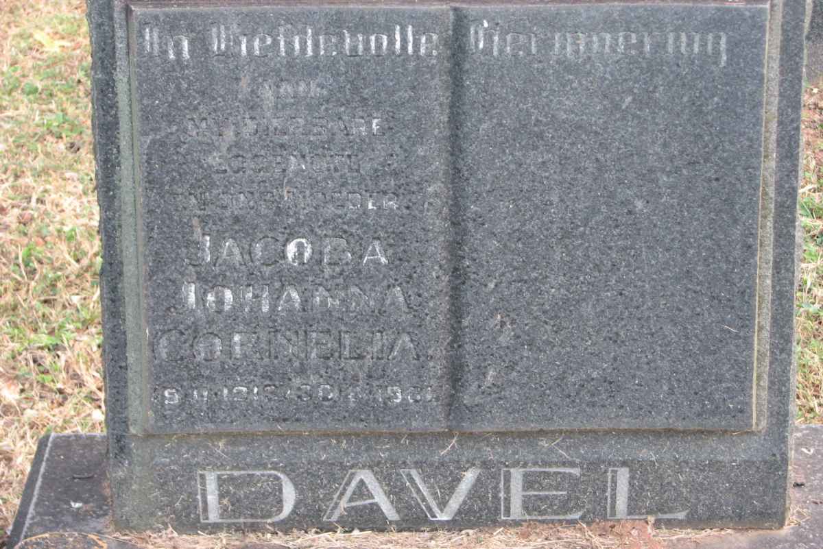 DAVEL Jacoba Johanna Cornelia 19?-196?