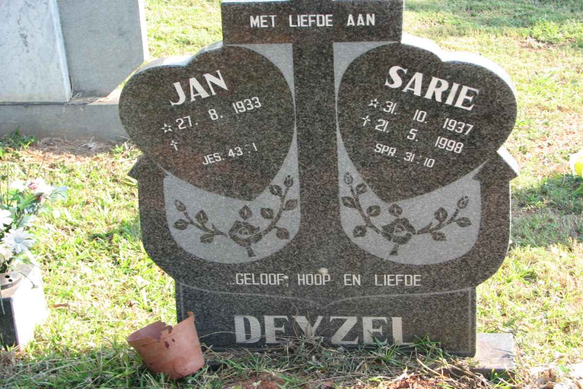 DEYZEL Jan 1933- &amp; Sarie 1937-1998
