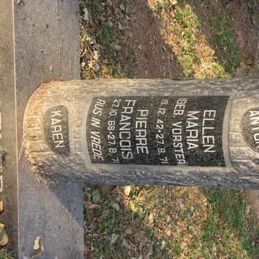 DREYER Ellen Maria nee VORSTER 1942-1971 :: DREYER Pierre Francois 1968-1971