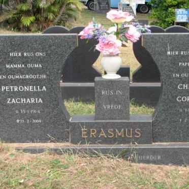 ERASMUS Christian Cornelius 1909-1986 &amp; Petronella Zacharia 1914-2004