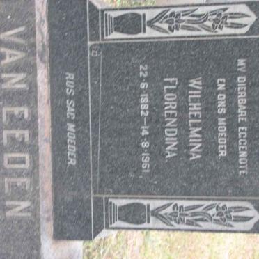 EEDEN Wilhelmina Florendina, van 1882-1961