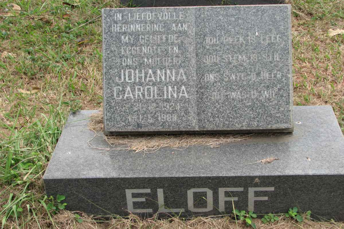ELOFF Johanna Carolina 1924-1988