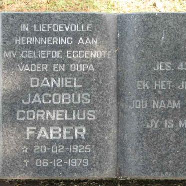 FABER Daniel Jacobus Cornelius 1925-1979