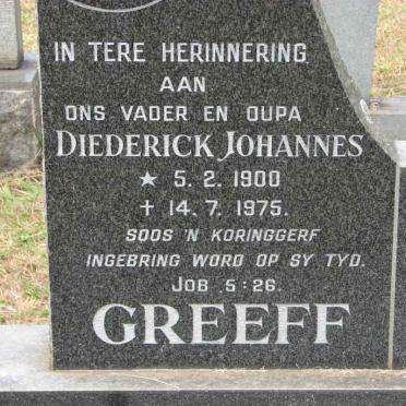 GREEFF Diederick Johannes 1900-1975