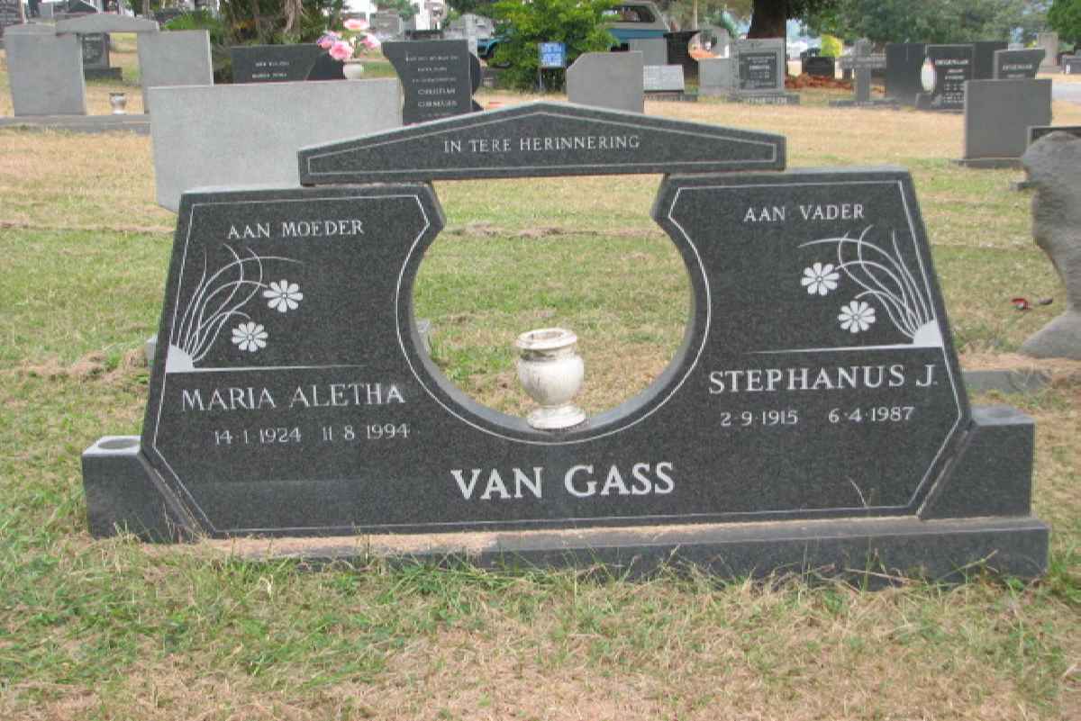 GASS Stephanus J., van 1915-1987 &amp; Maria Aletha 1924-1994