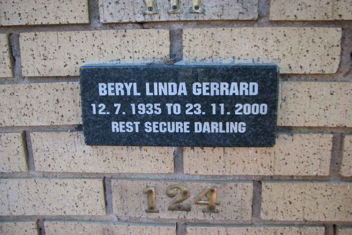 GERRARD Beryl Linda 1935-2000