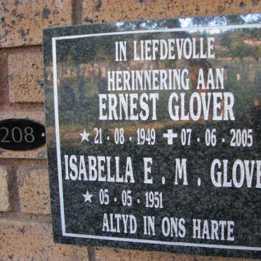 GLOVER Ernest 1949-2005 &amp; Isabella E. M. 1951-