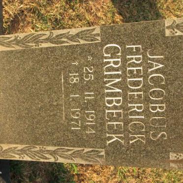 GRIMBEEK Jacobus Frederick 1914-1971