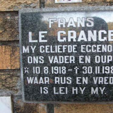 GRANGE Frans, le 1918-1984
