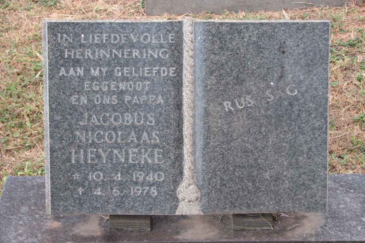 HEYNEKE Jacobus Nicolaas 1940-1978