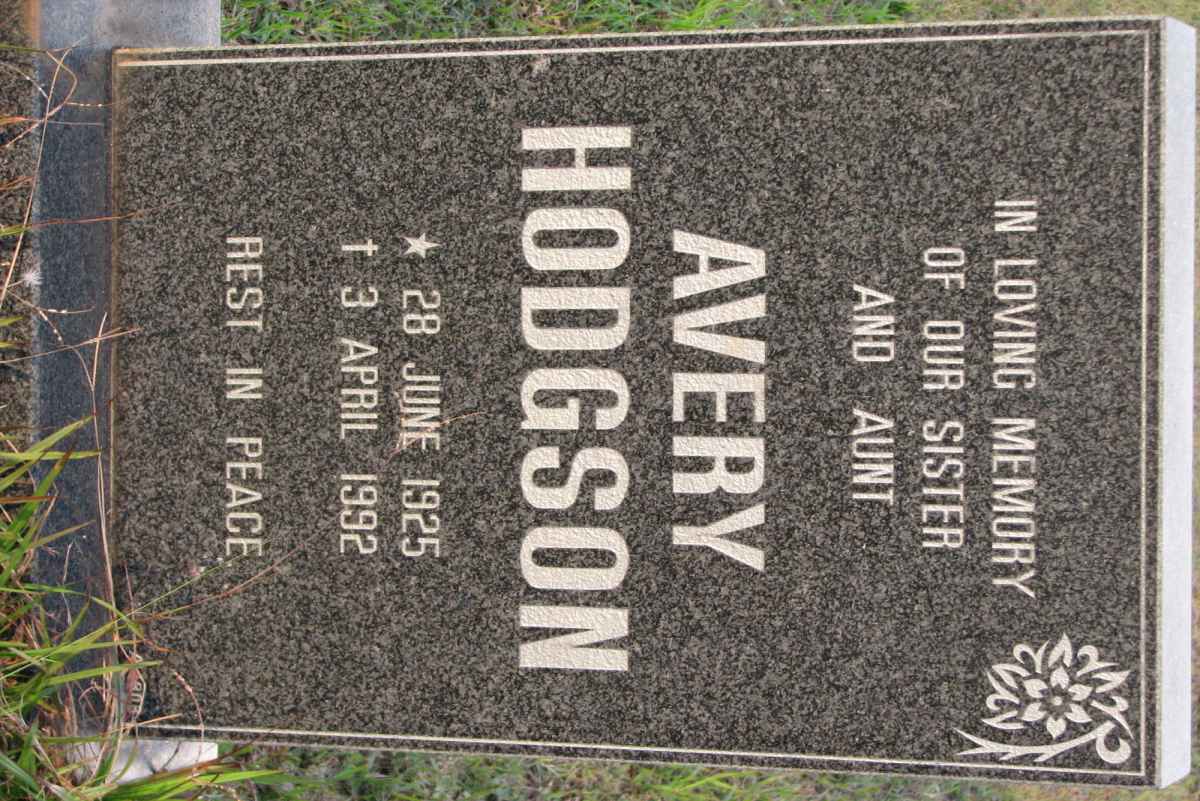 HODGSON Avery 1925-1992
