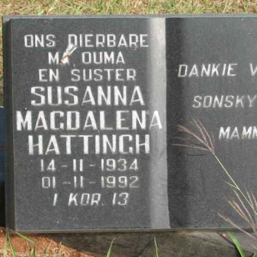 HATTINGH Susanna Magdalena 1934-1992