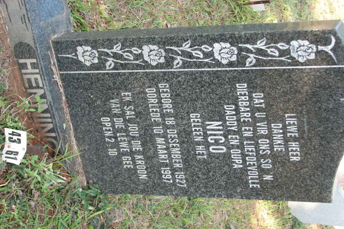 HENNING Nico 1927-1997