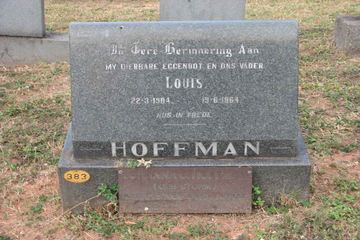 HOFFMAN Louis 1904-1964 &amp; Johanna C. STORM 1909-1987